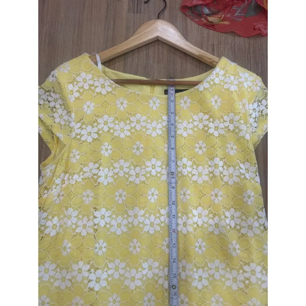 Y2K Yellow with Lace Overlay Dress - Size Medium - Picture 5 of 9
